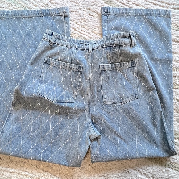 Avec Les Filles all-over diamanté embellishments jeans